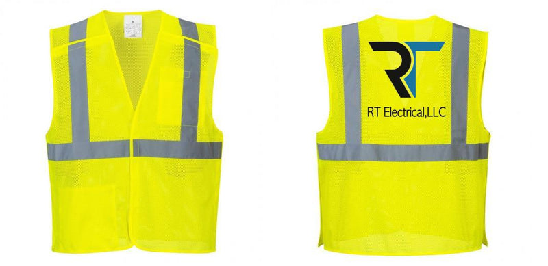 Custom Breakaway Class 2 Yellow Safety Vest Hi-Vis Reflective Breathable Mesh