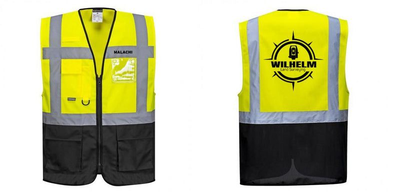 Custom Warsaw Yellow and Black Professional Style Safety Vest