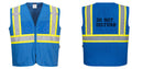 Custom Royal Blue Safety Vest Reflective High Visibility with Pockets