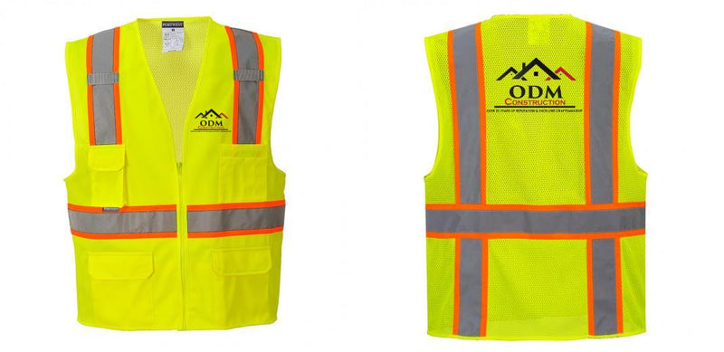 Custom Yellow Class 2 Safety Vest with Cooling Mesh Back