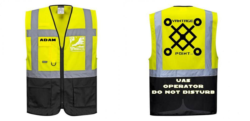 Custom Warsaw Yellow and Black Professional Style Safety Vest