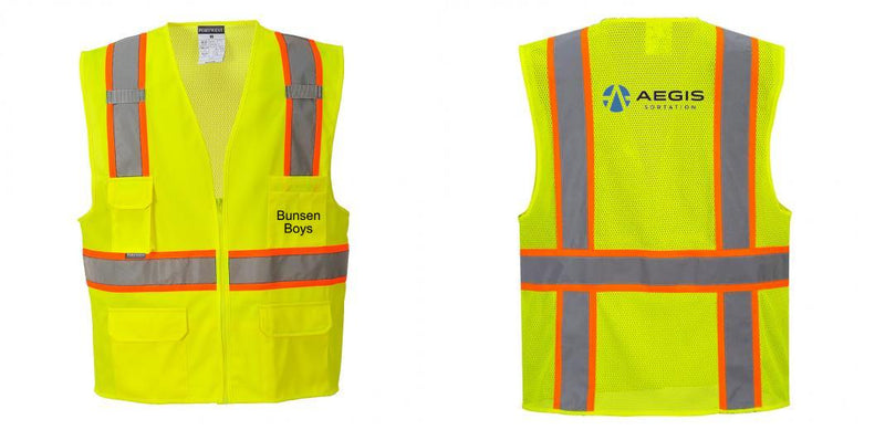 Custom Yellow Class 2 Safety Vest with Cooling Mesh Back