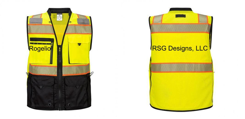 Custom Premium Two-toned Surveyor Safety Vest with Segmented Tape