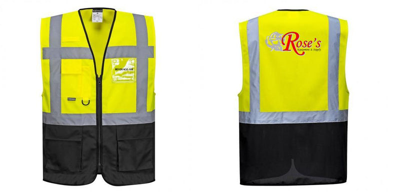 Custom Warsaw Yellow and Black Professional Style Safety Vest