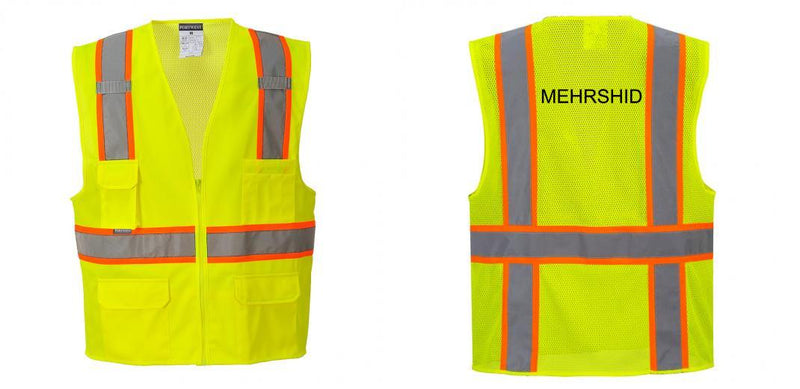 Custom Yellow Class 2 Safety Vest with Cooling Mesh Back