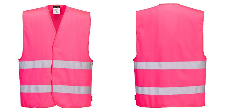 Custom PINK Safety Vest Reflective Hi-Vis Work and Event Style Vest