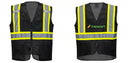 Custom Black Safety Vest Reflective High Visibility with Pockets