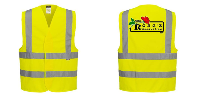Custom Logo Reflective Yellow Safety Vest - ANSI Class 2