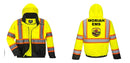Custom High Visibility Class 3 Yellow/Black Winter Bomber Jacket