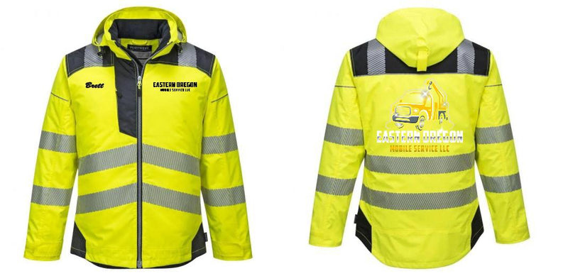 Custom PW3 Hi-Vis Winter Jacket with Reflective Segmented Tape