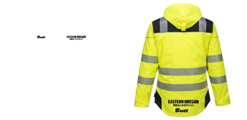 Custom PW3 Hi-Vis Winter Jacket with Reflective Segmented Tape