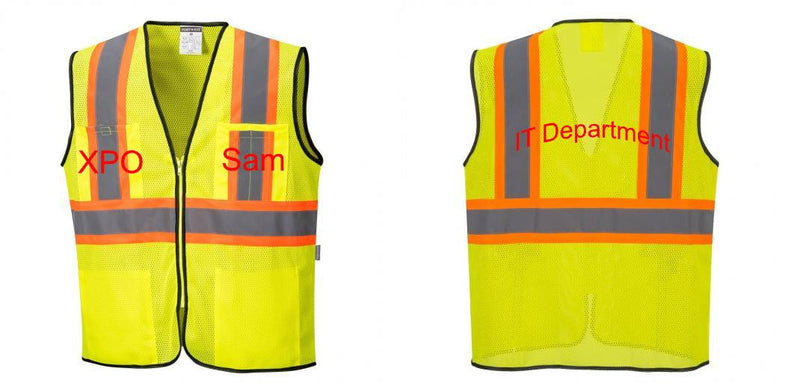 Custom Yellow Mesh Class 2 Reflective Safety Vest with Pockets
