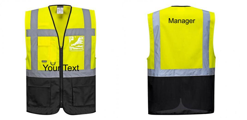 Custom Warsaw Yellow and Black Professional Style Safety Vest