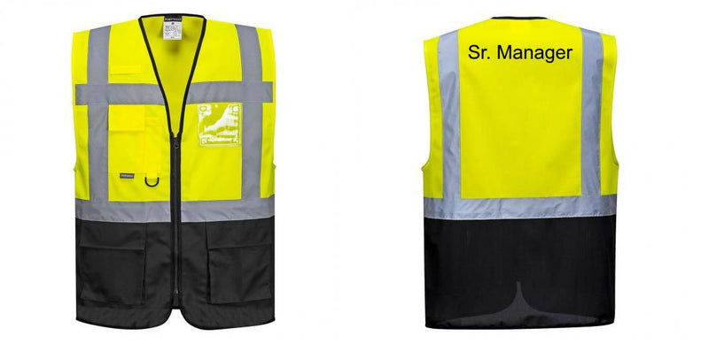 Custom Warsaw Yellow and Black Professional Style Safety Vest