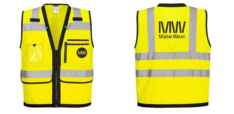 Custom Heavy Duty Hi-Vis Surveyor Vest
