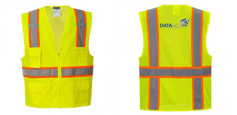 Custom Yellow Class 2 Safety Vest with Cooling Mesh Back