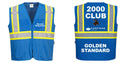 Custom Royal Blue Safety Vest Reflective High Visibility with Pockets