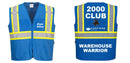 Custom Royal Blue Safety Vest Reflective High Visibility with Pockets