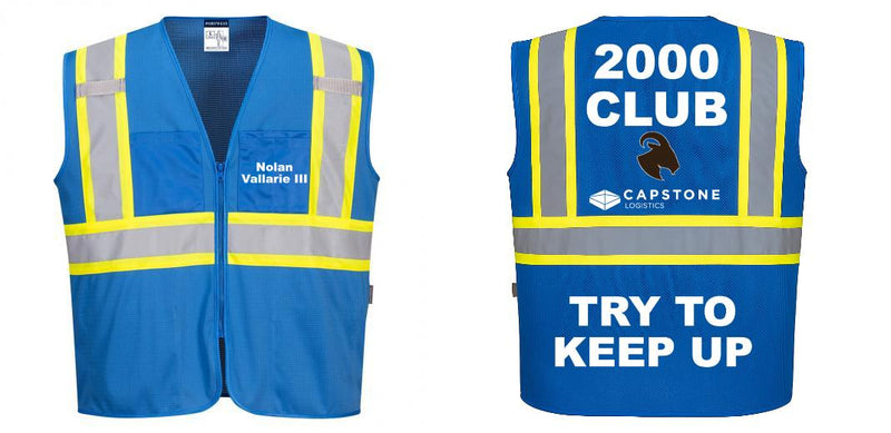 Custom Royal Blue Safety Vest Reflective High Visibility with Pockets