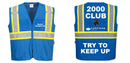 Custom Royal Blue Safety Vest Reflective High Visibility with Pockets
