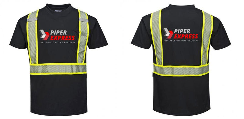 Custom Enhanced Safety Black Short Sleeved Work T-Shirt