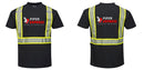 Custom Enhanced Safety Black Short Sleeved Work T-Shirt