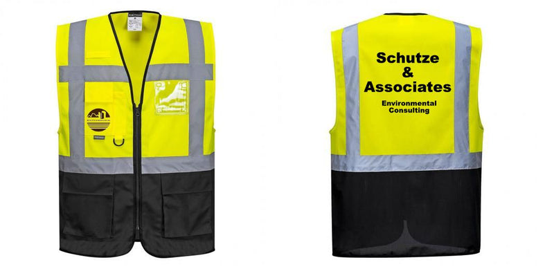 Custom Warsaw Yellow and Black Professional Style Safety Vest