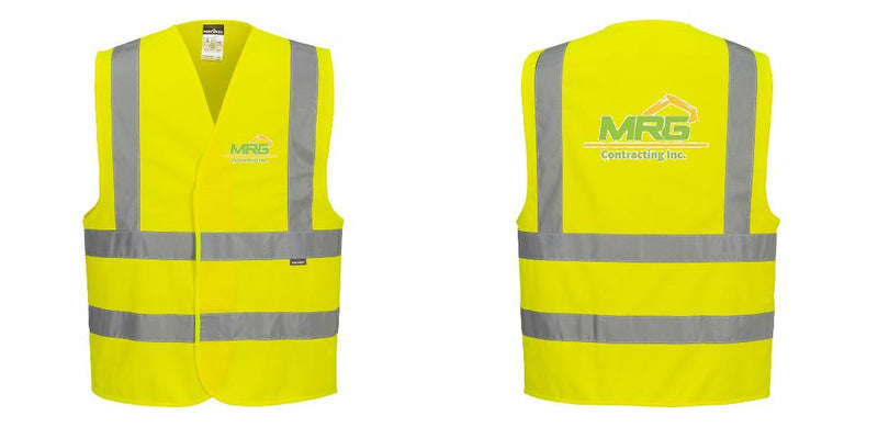 Custom Logo Reflective Yellow Safety Vest - ANSI Class 2