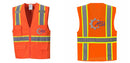 Custom Orange Class 2 Safety Vest with Cooling Mesh Back