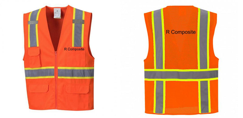 Custom Orange Class 2 Safety Vest with Cooling Mesh Back