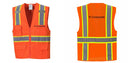 Custom Orange Class 2 Safety Vest with Cooling Mesh Back