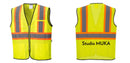 Custom Yellow Mesh Class 2 Reflective Safety Vest with Pockets