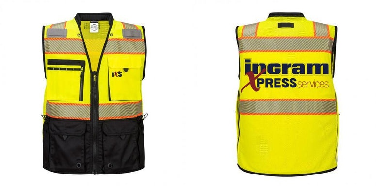 Custom Premium Two-toned Surveyor Safety Vest with Segmented Tape