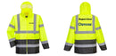 Hi-Vis Yellow Rain Jacket – Waterproof, Reflective, ANSI Class 3, Two-Tone