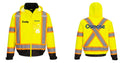 Custom Hi-Vis YELLOW Winter Bomber Jacket with X-Back & Contrast Tape