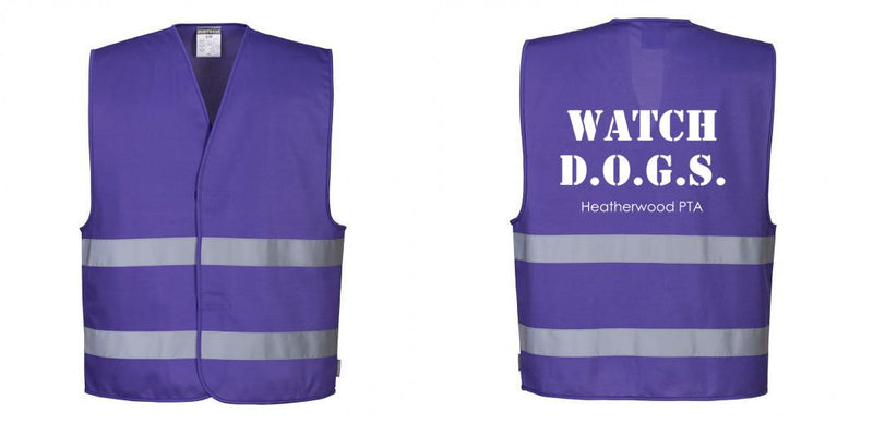 Custom PURPLE Work and Event Style Safety Reflective Vest