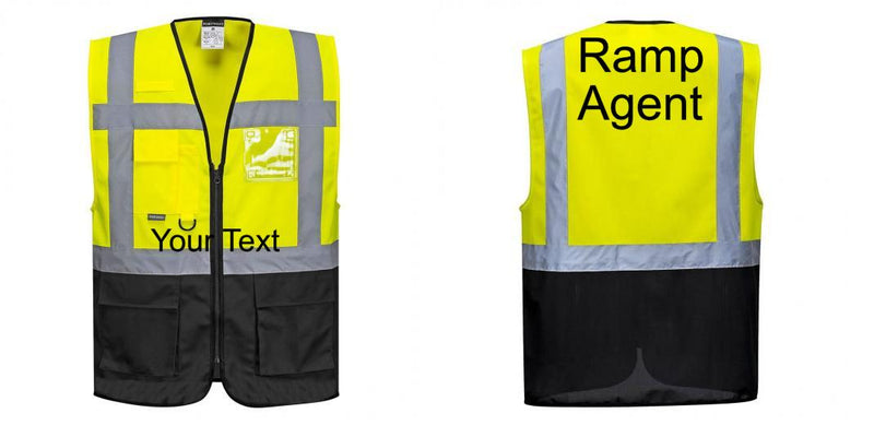 Custom Warsaw Yellow and Black Professional Style Safety Vest
