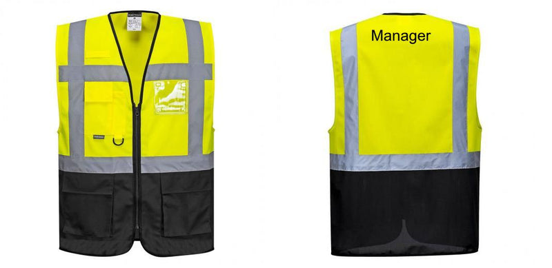 Custom Warsaw Yellow and Black Professional Style Safety Vest