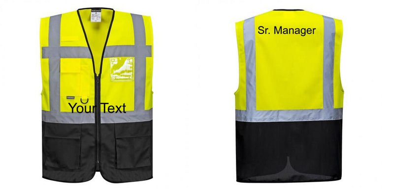Custom Warsaw Yellow and Black Professional Style Safety Vest