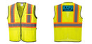 Custom Yellow Mesh Class 2 Reflective Safety Vest with Pockets