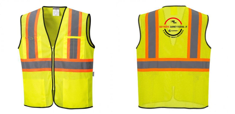 Custom Yellow Mesh Class 2 Reflective Safety Vest with Pockets