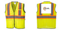 Custom Yellow Mesh Class 2 Reflective Safety Vest with Pockets