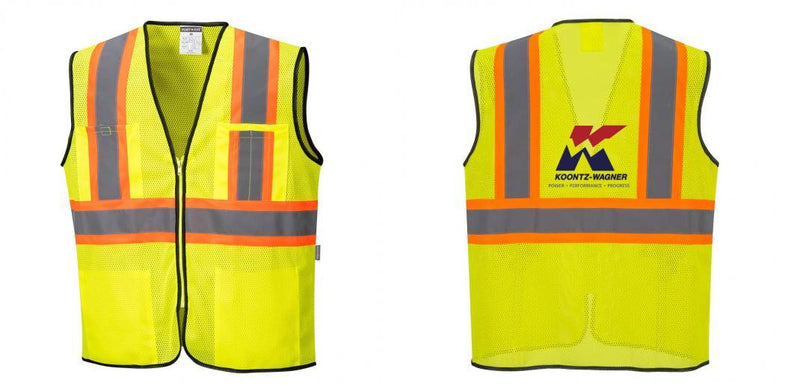 Custom Yellow Mesh Class 2 Reflective Safety Vest with Pockets