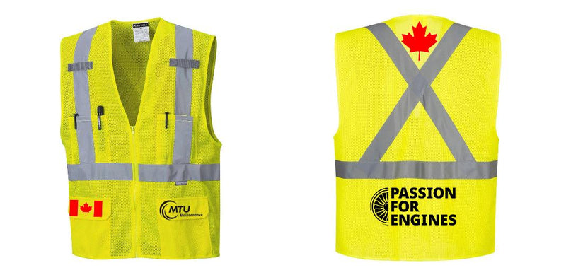 Custom Hi-Vis YELLOW Mesh X Back Executive Vest