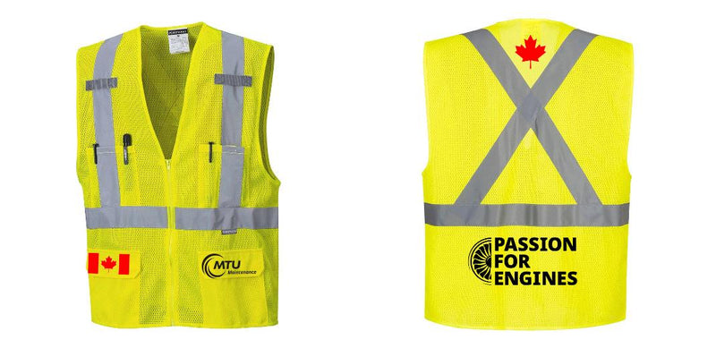 Custom Hi-Vis YELLOW Mesh X Back Executive Vest