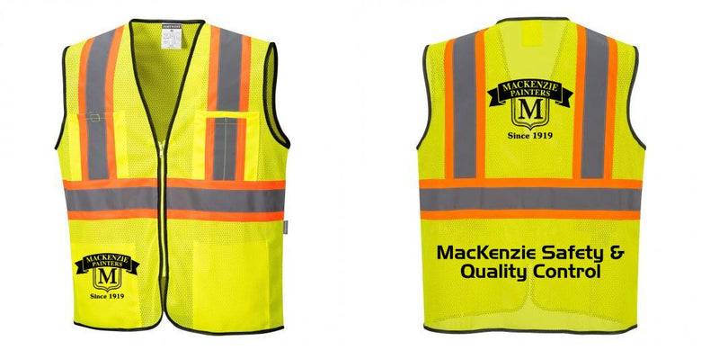 Custom Yellow Mesh Class 2 Reflective Safety Vest with Pockets