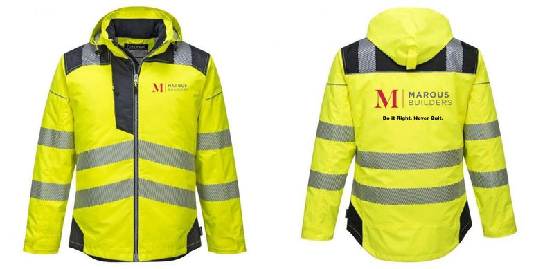 Custom PW3 Hi-Vis Winter Jacket with Reflective Segmented Tape