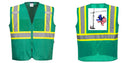 Custom Green Safety Vest Reflective High Visibility with Pockets