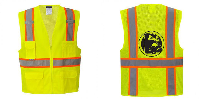 Custom Yellow Class 2 Safety Vest with Cooling Mesh Back