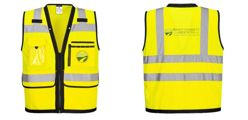 Custom Heavy Duty Hi-Vis Surveyor Vest
